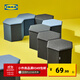 宜家（IKEA）KJUGE凱尤吉帶儲(chǔ)物矮凳客廳茶幾凳簡(jiǎn)約換鞋凳帶儲(chǔ)物 深灰色
