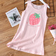 KIDS MAM&DAD女童睡裙夏季薄款小女孩無(wú)袖草莓吊帶裙中大童純棉兒童背心裙睡衣 粉色草莓(01212) 130 cm