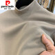 皮爾卡丹（pierre cardin）德絨打底衫男秋冬純色冬季衛衣半高領(lǐng)保暖內衣雙面絨男士長(cháng)袖t恤 杏色 XL 建議120-140斤
