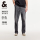 杰克·瓊斯（JACK&JONES）25年男裝夏季903直筒牛仔褲男黑灰色彈力涼感寬松潮流褲子品牌 A16灰牛仔 寬松直筒，卡碼拍小 31 175 W31/L30