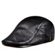 鑫諾翔新款真皮貝雷帽秋冬季男士帽潮帽子羊皮前進(jìn)帽體閑老頭爸爸爺爺帽 黑色 均碼 55-59