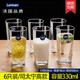 樂(lè )美雅玻璃杯子家用水杯茶杯果汁杯牛奶杯喝水杯飲料杯6只套裝 6只裝/四方330ml+杯刷