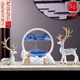 赟婭流沙畫桌面擺件玄關(guān)電視酒柜裝飾喬遷之喜搬家禮物開業(yè)賀禮擺件 【漸變藍(lán)禮盒款】小鹿流沙畫+招財(cái)福鹿