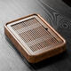 唐豐黑檀木茶盤(pán)家用高端功夫茶具瀝水托盤(pán)長(cháng)方形實(shí)木茶臺小型儲水托盤(pán) 雞翅中號盛水茶盤(pán)