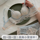 JERRIE MOCK純欲性感蕾絲內(nèi)衣女小胸聚攏側(cè)收副乳無鋼圈防下垂調(diào)整型文胸套裝 粉藍色套裝 80B AC/36ABC(月牙杯約2cm)