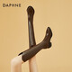 達(dá)芙妮（DAPHNE）長(zhǎng)靴女秋冬高筒靴粗跟皮單靴長(zhǎng)筒不過膝騎士靴新款冬季加絨保暖 棕色 單層 跟高4.8cm 38 (240mm)