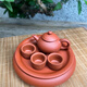 迷你紫砂小茶壺套裝兒童迷你茶盤(pán)茶杯可開(kāi)蓋出水干冰冒煙茶飲裝飾 水平茶船套裝