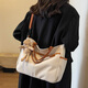 布蘭奴牛津布包包女大容量2024七夕秋冬百搭斜挎包高級感手提通勤托特包 卡其色【帶卡通掛飾】