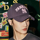 MLB官方 男女情侶刺繡帽學(xué)院風(fēng)硬頂棒球帽休閑CPV03 紐約洋基隊(duì)/炭灰色 均碼