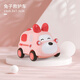 蓓臣嬰兒小汽車(chē)可啃咬軟膠慣性回力萌寵小汽車(chē)耐摔卡通慣性玩具車(chē) 萌寵搪膠車(chē)（彩盒裝）兔子救護車(chē) 可啃咬寶寶耐摔迷你小汽車(chē)