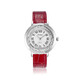 艾克朗icrown女表外徑36mm防水潮流時(shí)尚鋯石手工鑲嵌手表71162 白金色紅皮