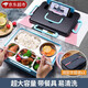 菲享 304不銹鋼保溫學(xué)生飯盒上班族便攜餐盒大容量分格便當(dāng)盒可加熱水保溫快餐盤帶湯碗密封飯盒 北歐藍(lán)五分格（2000ML）【餐具+湯碗+保溫袋】 【2022年新款超大容量飯盒，店長(zhǎng)強(qiáng)烈推薦】