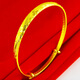 千影黃金手鐲9999足金女款素金鐲子真金首飾結婚飾品送媽媽龍鳳鐲按克 重約10.03-10.3g(含工費35)