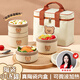 沃德百惠（WORTHBUY）保溫飯盒陶瓷可微波爐加熱上班族便當(dāng)盒大容量學(xué)生兒童多層食盒 飯盒：小號(hào)*2+大號(hào)*2+餐具+方袋 陶瓷內(nèi)膽