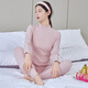 伊棠朵少女生秋衣秋褲純棉薄款保暖內衣套裝初高中學(xué)生青少年中大童女孩襯衣襯褲線(xiàn)衣線(xiàn)褲棉毛打衫加肥加大碼 中領(lǐng)粉色條紋套裝 2XL（120-140斤）