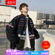 【微胖260斤特大碼5XL男裝】新款潮棒球服男裝190高個子加肥加大碼夾克外套胖子260斤衣服春秋 黑色 4XL(230斤左右)