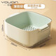 優(yōu)勤（YOUQIN）瀝水籃 洗菜籃家用雙層洗菜盆 洗菜籃子濾水籃廚房焯水濾水淘米籃 【雙層大號(hào)】薄荷綠