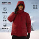 諾詩(shī)蘭（NORTHLAND）高蓬90鵝絨服男女秋冬戶(hù)外防潑水防風(fēng)外套保暖羽絨服NDJDT5663E 絳紅色 男款A版 M 女165/男170
