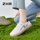 ZHR小白鞋女2025新款平底休閑鞋真牛皮軟底一腳蹬懶人鞋免系帶單鞋 米藍 39