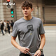 布先生鯊魚(yú)印花純棉t恤男短袖夏季時(shí)尚耐穿寬松百搭 礦石灰 L/175 