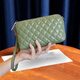絲芙倫（seefulun）時(shí)尚菱格氣質(zhì)斜挎小包手機包女百搭2026新款軟牛皮休閑單肩手拎包 綠色-（配肩帶手腕帶） 4D469868BD