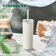 星巴克（Starbucks）星杯系列漸變不銹鋼吸管杯“薯?xiàng)l杯”保溫杯473ml男女士送禮 白色款不銹鋼吸管杯473ml