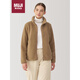 無(wú)印良品（MUJI）女式 長(zhǎng)毛抓絨 夾克 女外套 米色 XL 