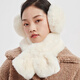 雪倫朵圍脖女冬季毛絨加厚護頸保暖圍巾女韓版百搭學(xué)生交叉毛領(lǐng)套裝 2件套【圍脖+耳罩】