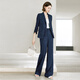 顏域新中式套裝職業(yè)裝女2024新款夏裝搭配一整套西裝褲子兩件套女 深藍 M/38
