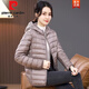 皮爾卡丹（pierre cardin）輕薄羽絨服女2025新款短款大尺碼羽絨內膽小個(gè)子連帽薄款羽絨外套 新卡其色 XL 120-130斤