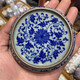 景德鎮老陶泥寒窯賦蓋置茶托開(kāi)片可養壺承青花瓷杯墊功夫茶具配件 青花纏枝蓮蓋置
