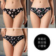 革斤威歐美風(fēng)丁字褲純色印花性感透氣無(wú)痕T褲沙灘比基尼少女內褲  黑菊花+黑玫瑰+小雛菊3條裝 XL