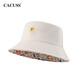 CACUSS帽子男士漁夫帽女時(shí)尚百搭大頭圍情侶遮陽(yáng)帽四季款戶(hù)外盆帽P(pán)M278 米色雙面 中號 56-58CM