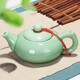 豹霖 青瓷茶壺陶瓷金線(xiàn)翡翠禪字功夫泡茶壺大容量西施壺描金茶具配件涼水壺過(guò)濾茶壺 梅子青