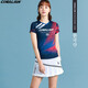 可萊安（CORALIAN） 韓國男女速干夏季羽毛球服網(wǎng)球服圓領(lǐng)短袖T袖運動(dòng)服跑步健身1235 女套裝 2235+6057短裙 M