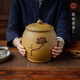 宏中（hongzhong） 宜興紫砂茶葉罐儲(chǔ)茶缸普洱醒茶陶瓷密封罐禮盒大號(hào) 刻繪朱雀罐 段泥荷韻小號(hào)-1斤裝