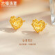 六福珠寶 足金愛心黃金耳釘女款時尚閃耀心形耳飾計價GJGTBE0011 約2.03克