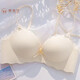 蝶藍莎內衣女小胸上托聚攏一片式光面無(wú)痕顯大少女無(wú)鋼圈加厚蝴蝶結文胸 香檳色(單件) M 34/75(AB通杯厚約2.5CM)