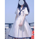 芭鳶日系學(xué)院風(fēng)海軍領(lǐng)dk連衣裙學(xué)生2025年夏季長(cháng)裙初戀少女顯瘦水手服 白色 均碼