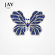 Jay蝴蝶S925銀胸針高檔女宴會(huì )配飾生日禮物送長(cháng)輩媽媽婆婆  藍色