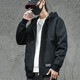 依郎酷拉鏈衛衣男寬松連帽春秋季潮牌開(kāi)衫休閑大碼純色帶帽男士運動(dòng)外套 黑色【春秋款】 常規 XL 【體重145-160斤】