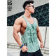 MUSCLEDOG肌肉狗 基礎(chǔ)版潮牌寬松坎肩工字?jǐn)]鐵健美訓(xùn)練健身運動背心男 粉綠色 XL