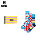 Happy Socks【25年新款】秋冬主題多巴胺禮盒襪子女男士襪運動(dòng)襪時(shí)尚中筒襪 格子與條紋 3雙 L 41-46