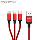沃品（WOPOW） 沃品LC927快充線1一拖三適用于蘋果Type-c安卓手機(jī)充電線1.2米 紅色