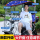 季禮信電動(dòng)車(chē)雨棚蓬新款摩托車(chē)不銹鋼保險杠棚踏板車(chē)加固遮擋雨風(fēng)防曬罩 藍圓點(diǎn)【雙窗戶(hù)+側擋+不銹鋼棚】 有保險杠的車(chē)子選用
