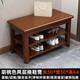 丘林瑟全實(shí)木換鞋凳家用門(mén)口可坐鞋凳一體多層入門(mén)落地鞋架進(jìn)門(mén)收納鞋柜 胡桃色長(cháng)0.5米(兩層)限時(shí)搶購 限