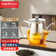 金灶（KAMJOVE）耐熱玻璃泡茶壺花茶壺飄逸杯304不銹鋼內膽泡茶器辦公室茶具茶壺 A-06【500ml】