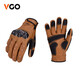 Vgo 摩托車(chē)騎行戶(hù)外運動(dòng)防護手套 長(cháng)指全指 羊皮 碳纖維護板 防風(fēng)防水 GA9638HL 核桃棕 L（掌圍22.1-22.8 中指8-8.2）