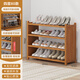 竹藝佳（ZHUYIJIA） 鞋架子多層簡(jiǎn)易落地客廳鞋柜防塵家用換鞋凳楠竹收納置物架宿舍 全板加固-四層80cm