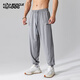 MUSCLEDOG肌肉狗 運(yùn)動(dòng)長(zhǎng)褲男夏季冰絲涼感寬松透氣束腳健身訓(xùn)練跑步休閑褲 淺灰色 現(xiàn)貨 XXXL